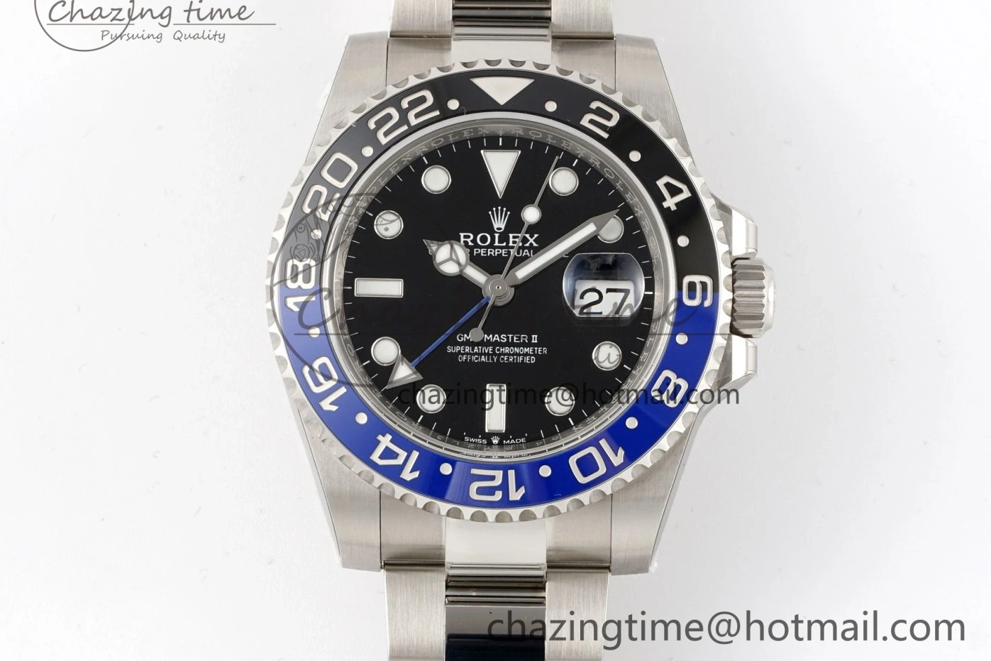 1218 Sleek GMT-Master II 126710 BLNR Blue Black Ceramic Clean Factory Best Edition on Oyster Bracelet DD3285 CHS 1990